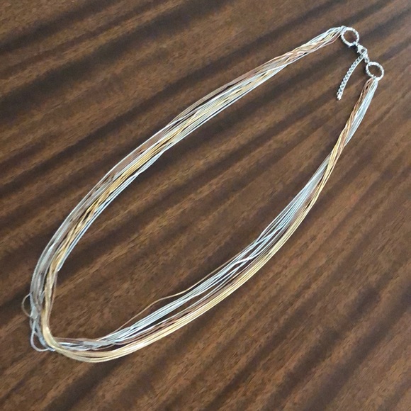 long mixed color liquid  metal necklace - Picture 2 of 9